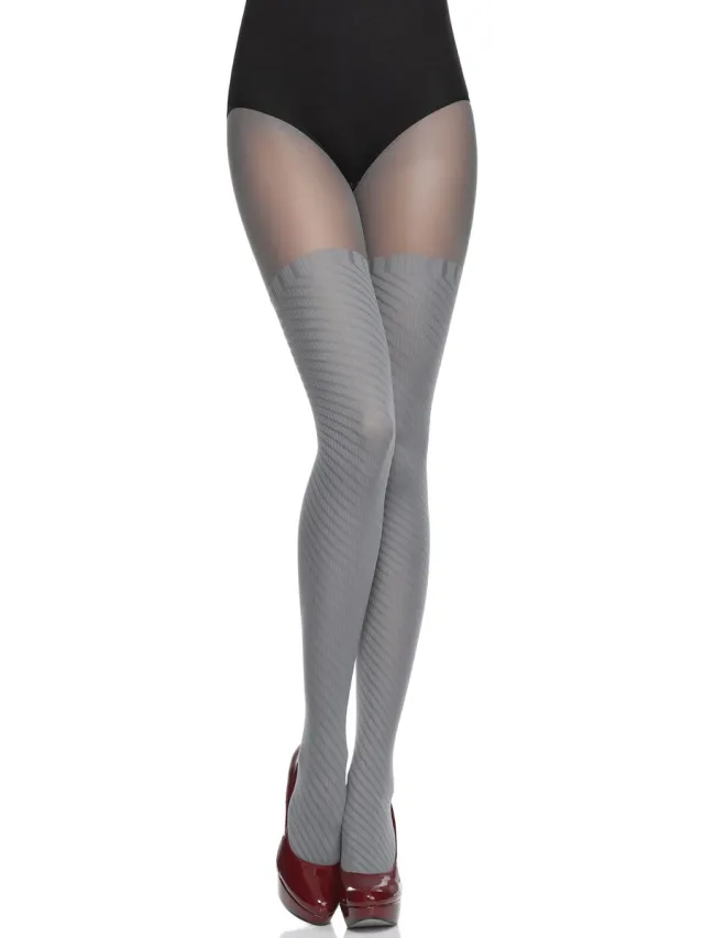Merry Style Dames Panty - 60 DEN - Halsterloos - Polyamide - MS-GB-355 - Grijs