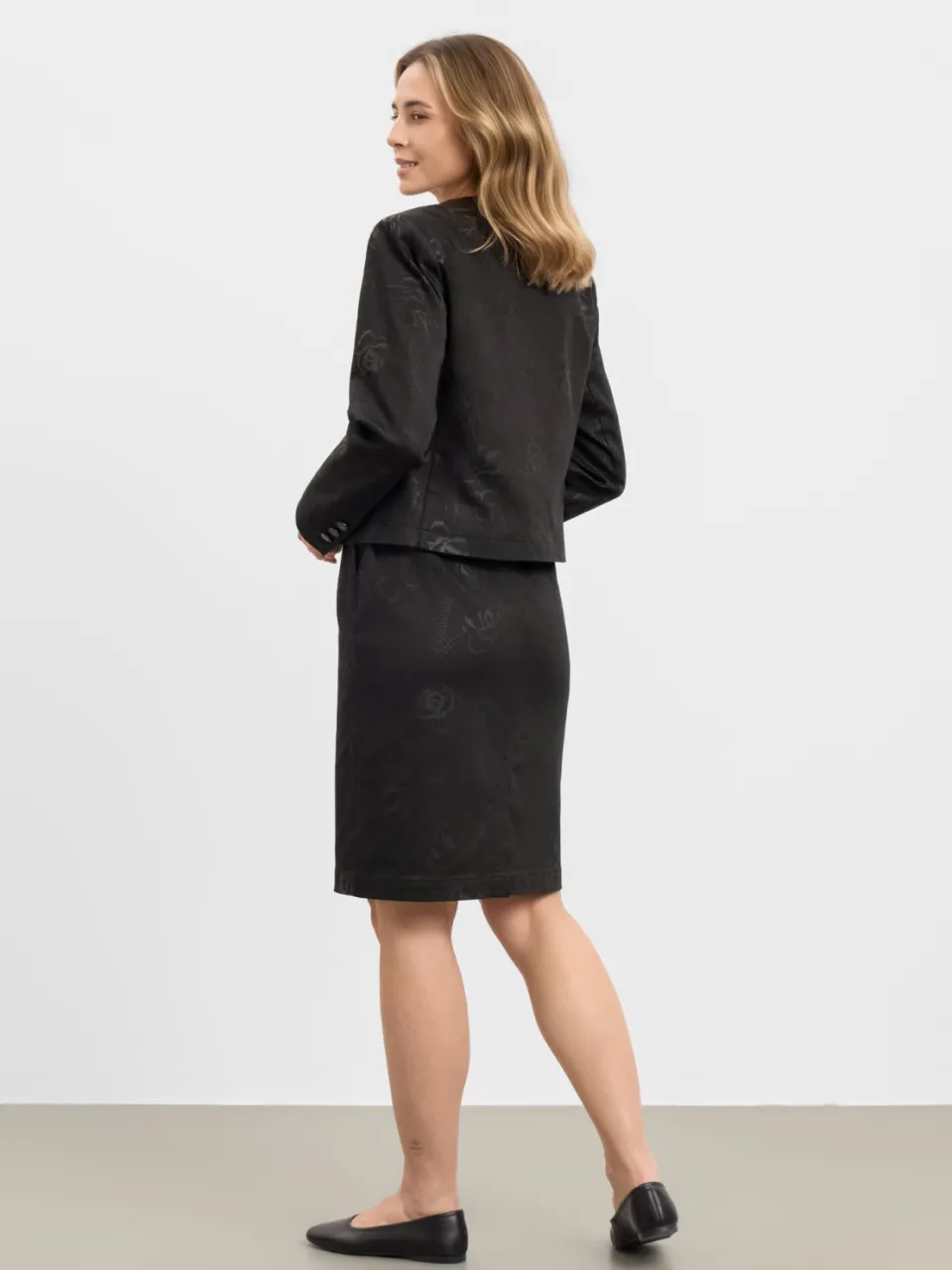 LAURIE dames vegan Rok Simone Zwart Bloemenprint, foto 2