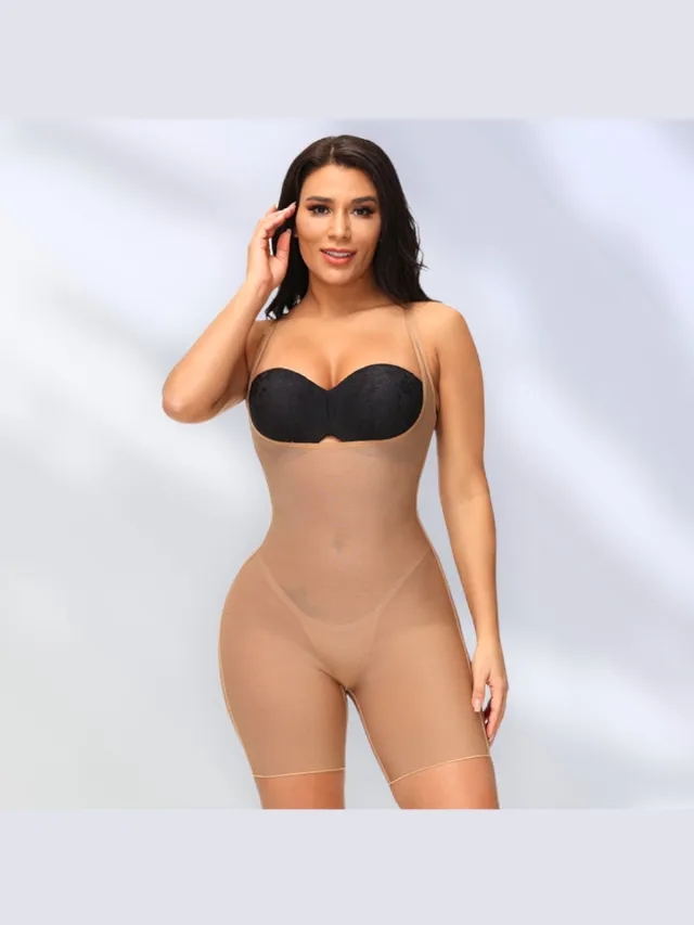 Wow Peach Seamless Slimming Bodysuit - Body Shaper - Buttlift - Shapewear - Corrigerende Body - Work out - Afslank - Nude - Large