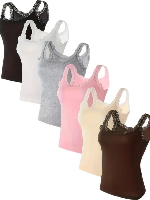 Livano Topje Dames - Kleding - Shirt - Blouse - Kort - Volwassen - 6 Pcs - Gemengd