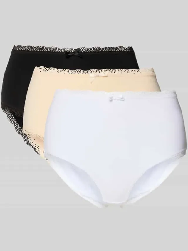 Dorina Slip van katoenmix in set van 3 model 'ESSENTIAL' Beige