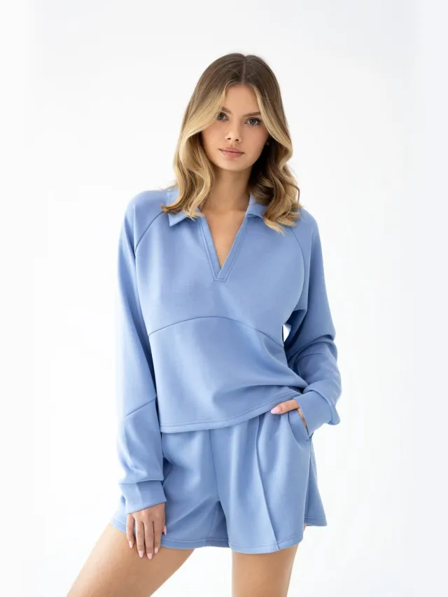 S& Sensis Sensis Modal Loungewear Set Dames Huispak Blauw BLAIRE 38 /