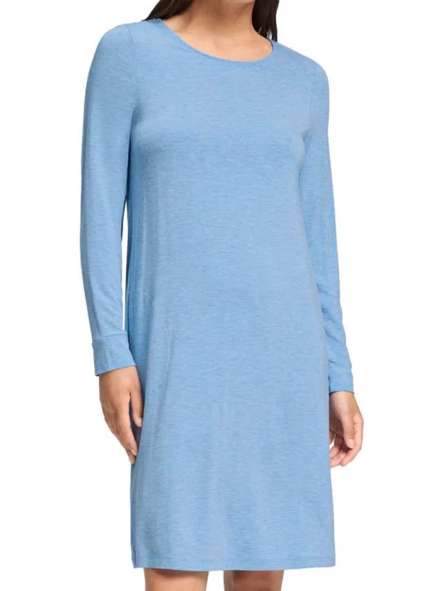 Hanro Dames nachthemd Natural Elegance bluebird
