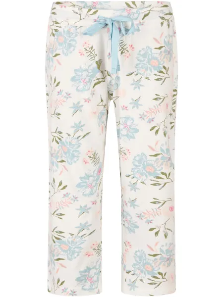 By Louise Dames capri pyjama set driekwart blauw/wit gebloemd, foto 2