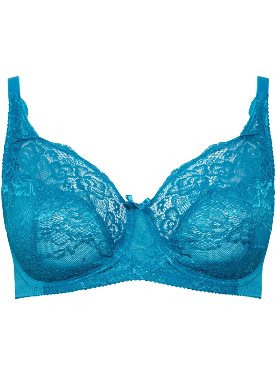Yours Blauwgroene Stretchkantbh Met Beugels, Zonder Vulling, foto 2