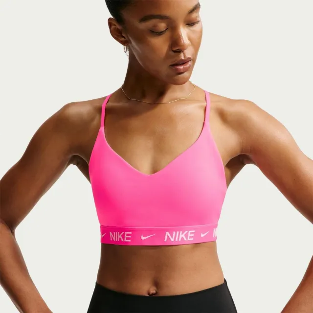 Nike Indy Light Support sportbeha voor dames (Hyperroze) Neon/Veelkleurig