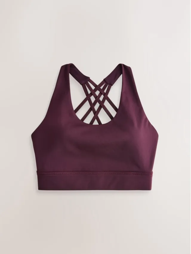 Next Dames - Sportbeha met gekruiste bandjes aan achterzijde - Rood Burgundy Red