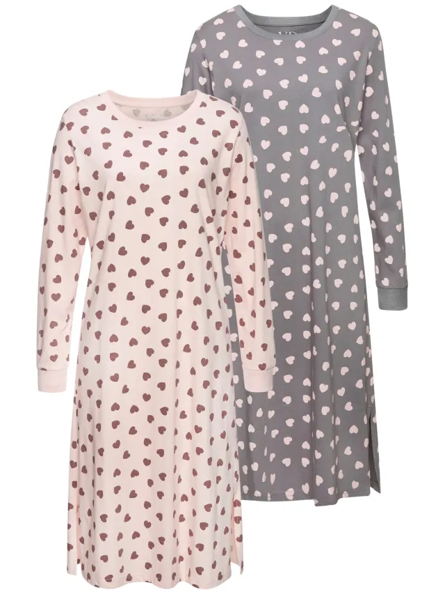 Vivance Dreams nachthemd taupe en roze taupe + roze