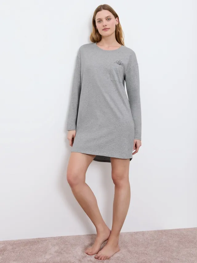 Triumph Nachthemd Nightdress donkergrijs gemêleerd