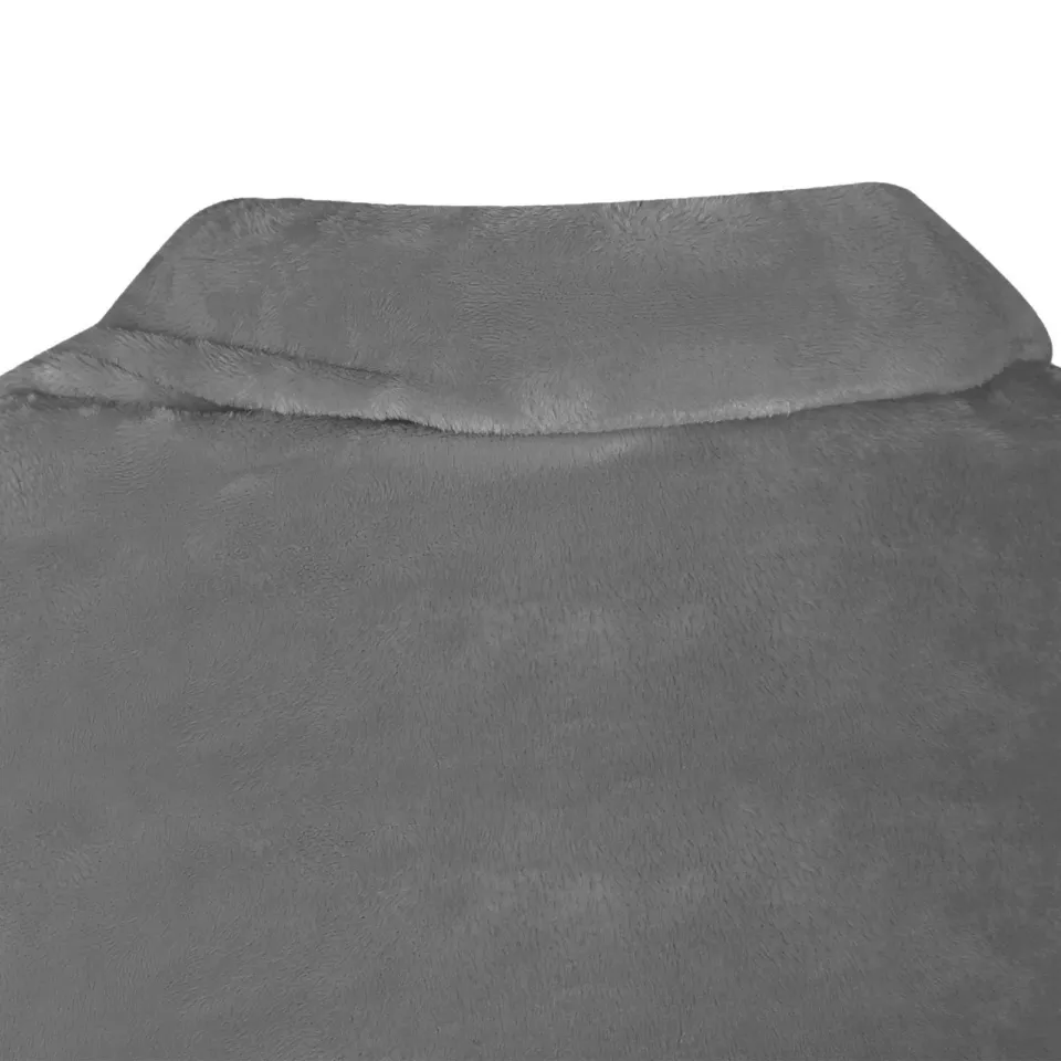 vidaXL Deken hoodie Donkergrijs F Flanel grijs, foto 4