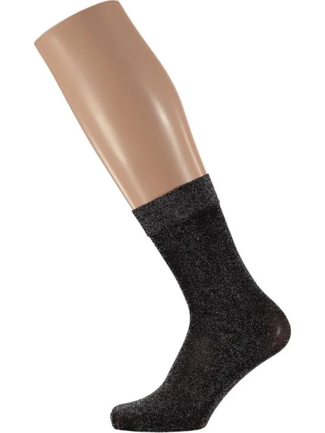 Caresse pantysokjes glitter kleur: zwart maat: one size zwart met zilver