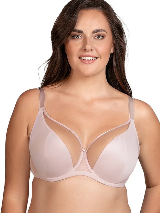 Vivisence Dames Zachte Bh Met Beugel En Mesh Bovenkant Voor Natuurlijke Ondersteuning En Een Elegante Pasvorm Die Het De Dag Comfortabel Maakt Beige