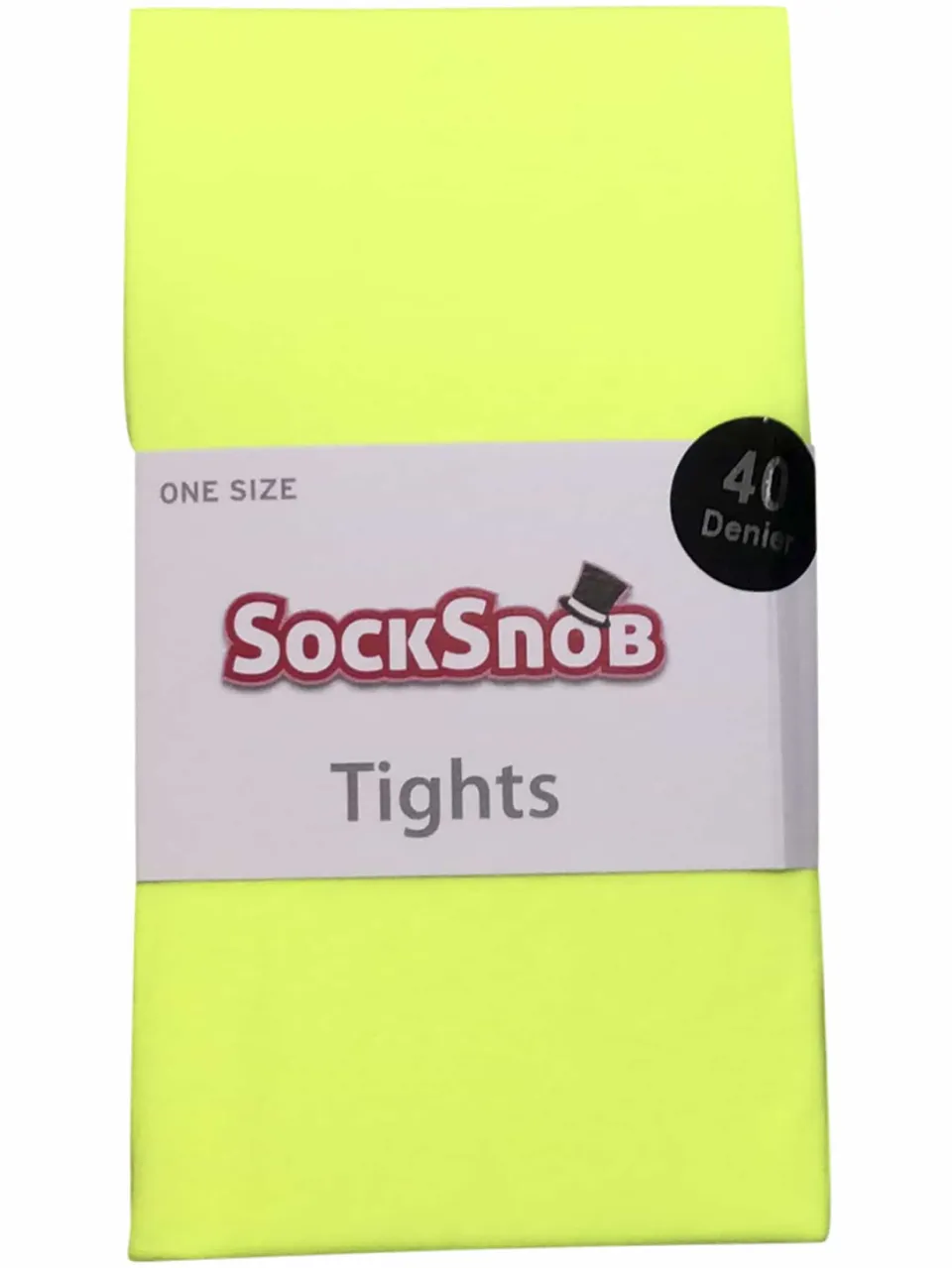 Sock Snob Dames 40 denier nieuwigheid kleurrijke neon panty's - Neon Geel, foto 2