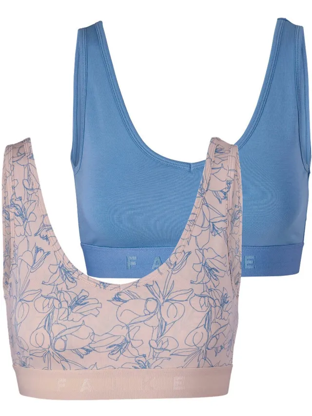 Falke Daily Comfort Print 2-Pack huidvriendelijk elastisch katoen multipack beha dames veelkleurig