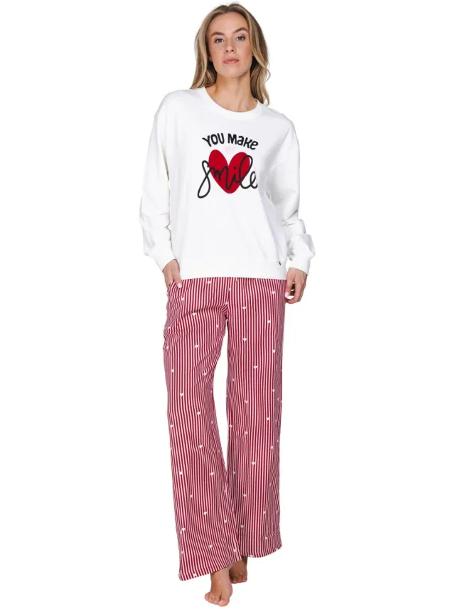 Rebelle Endless Love pyjamaset rood/wit