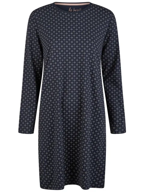 By Louise Essential dames nachthemd lange mouw aop blauw, foto 2