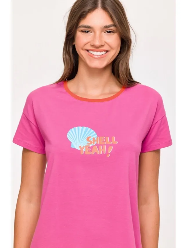 Woody Pyjama dames woody shell yeah Roze