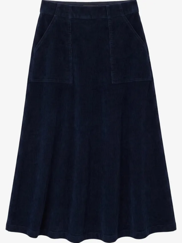 KnowledgeCotton Apparel dames vegan Rok Van Corduroy Nachthemelsblauw