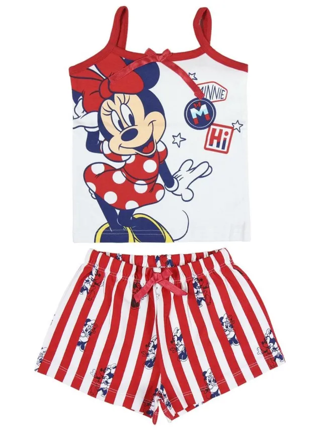 Disney Minnie Mouse - Baby Shortama - Wit Multi colour