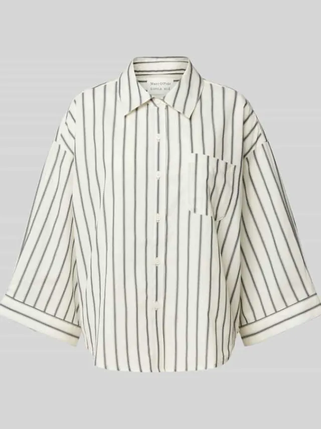Marc O'Polo Loose fit pyjamatop van zuiver katoen Offwhite