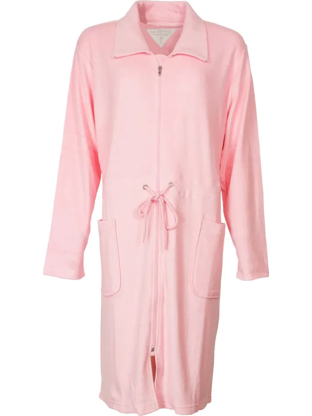 Tenderness Dames Badjas - Kamerjas - Badstof - Roze