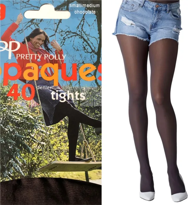 Pretty Polly Panty - Dikke - Opaque - Super Soft 40 Den. - Donkerbruin - 2 Paar - Voordeelverpakking