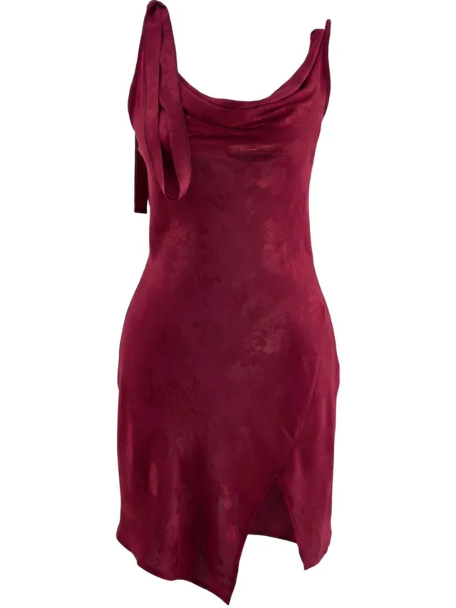 Trendyol TRENDYOLMİLLA Dames Bordeauxrood Bloemenprint Kort / Mini Mouwloos Regular fit Nachthemden