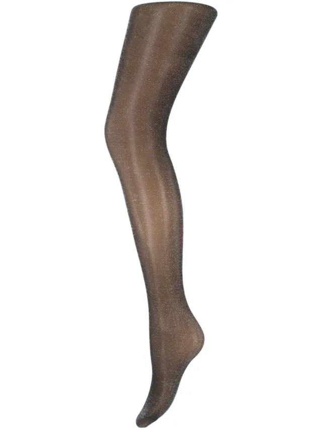 Marianne glitterpanty zwart/zilverkleurig