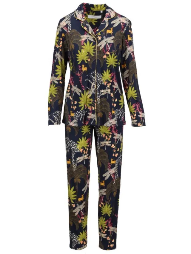 Ringella Katoenen dames pyjama nachtblauw Ringella - Blauw - Maat - 40