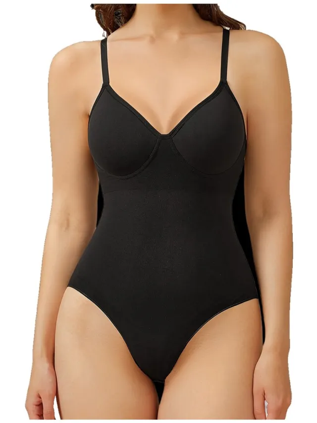 Currero Bodysuit Dames - Shapewear - Bodystocking - Corrigerende Body - Ingebouwde BH - Vormgevend & Afslankend Effect - Zwart