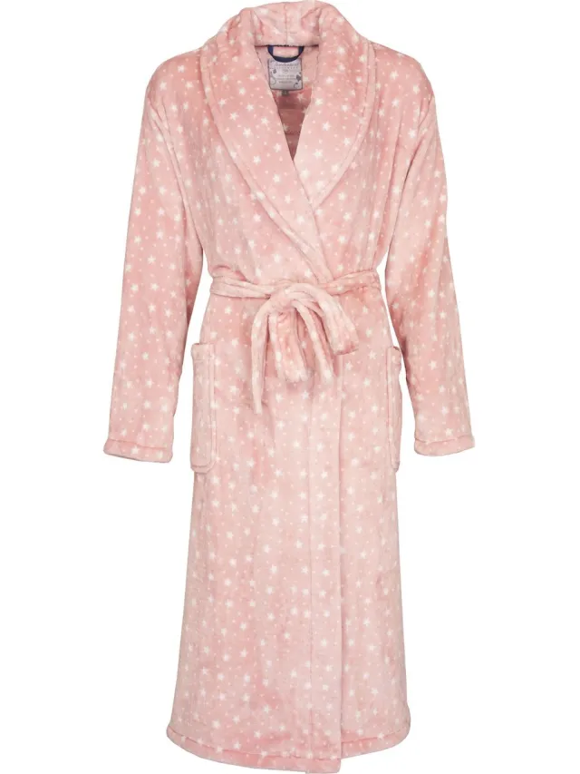 Tenderness Dames Badjas - Fleece - Sjaalkraag - Licht Roze