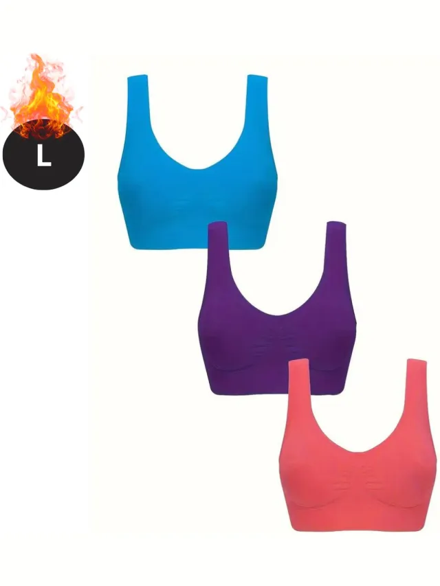 Bovista BH Set Zonder Beugel - Zonder Bandjes - Push-up Bh's - Comfort Beha - Comfortabel - Sterk - Dames - 3 Pack - Gemengd 8