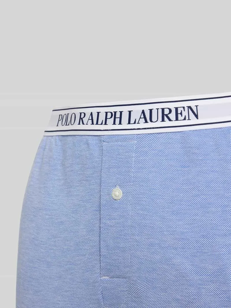 Polo Ralph Lauren Straight leg pyjamabroek met elastische band met label blauw, foto 2