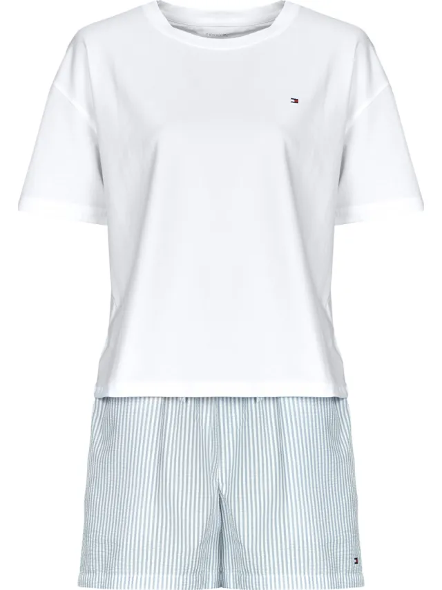 Tommy Hilfiger Jersey Tee Seersucker pyjamaset wit