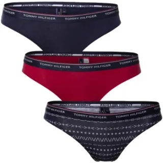 Tommy Hilfiger Essentials bikinislip marineblauw en rood Versch.kleure/Patroon,Roze,Blauw,Rood,Geel,Wit