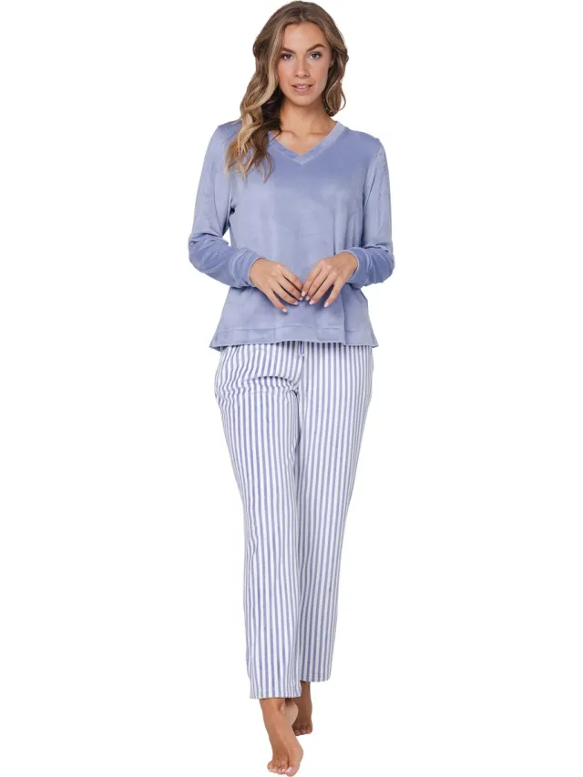 Pastunette Blue Fog - Pyjama/Huispak - Fanel/Fleece Blauw