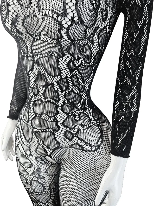 BamBella ® - Panty pak -Onesize - body suit - Dames - Onesize - Erotische jumpsuit van kant lingerie zwart