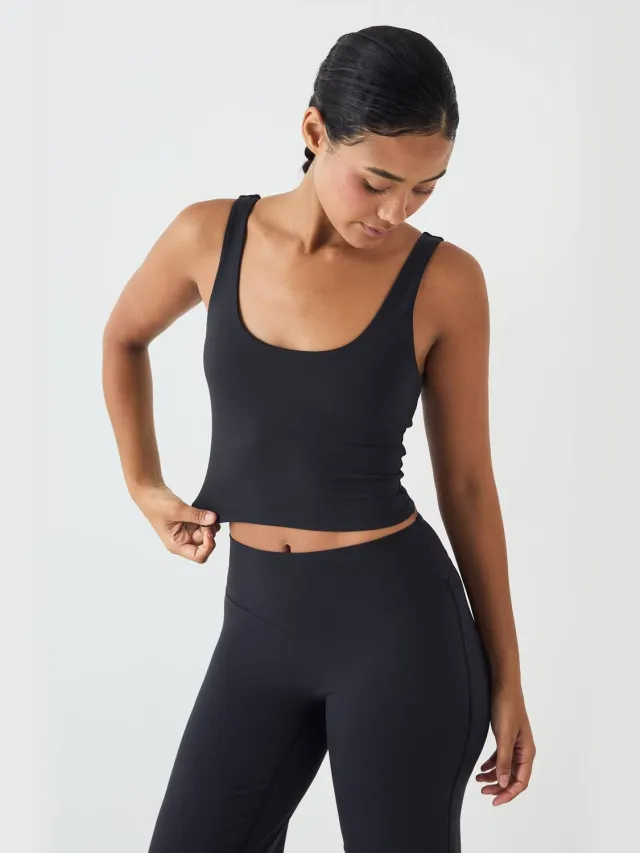 DSGN Studio Dames Dsgn Studio Zachte Luxe Vierkante Hals Longline Sport-bh Washed Black