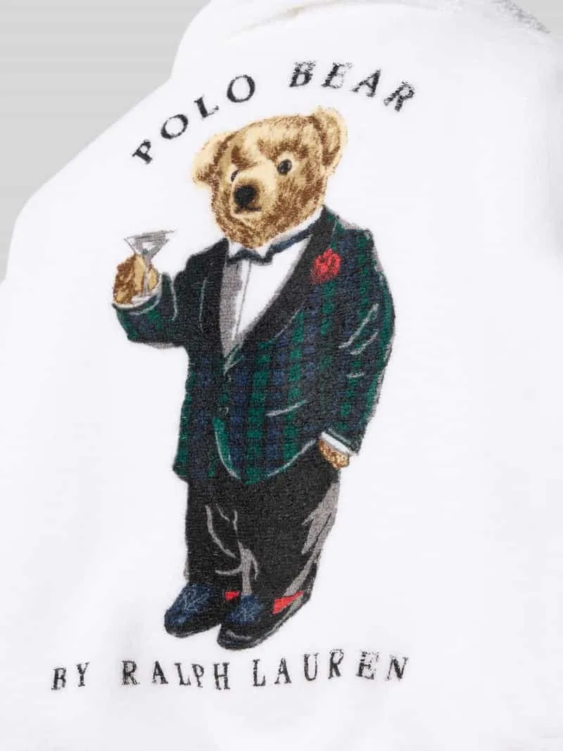 Polo Ralph Lauren comfort fit badjas van puur katoen model 'ICONIC BEAR' wit, foto 2