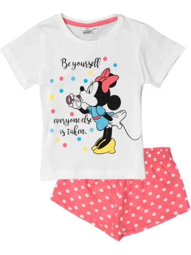 Minnie Mouse Disney Minnie Mouse - Shortama - wit met roze - Pyjama multi colour