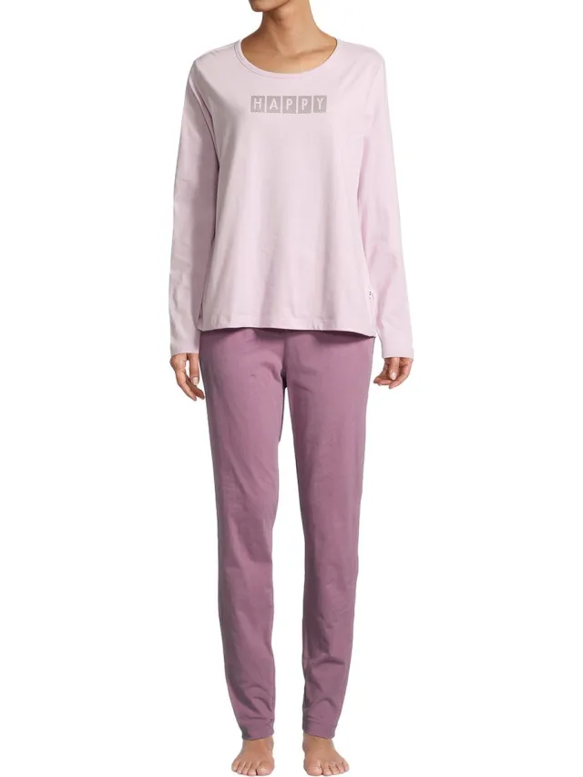 Seidensticker Dames pyjama Soft Knits mauve shadow