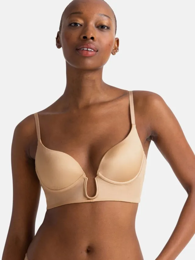 Dorina BH diepe decolleté - Plunge Bh - Sublime Sculpt - 85E - Beige.