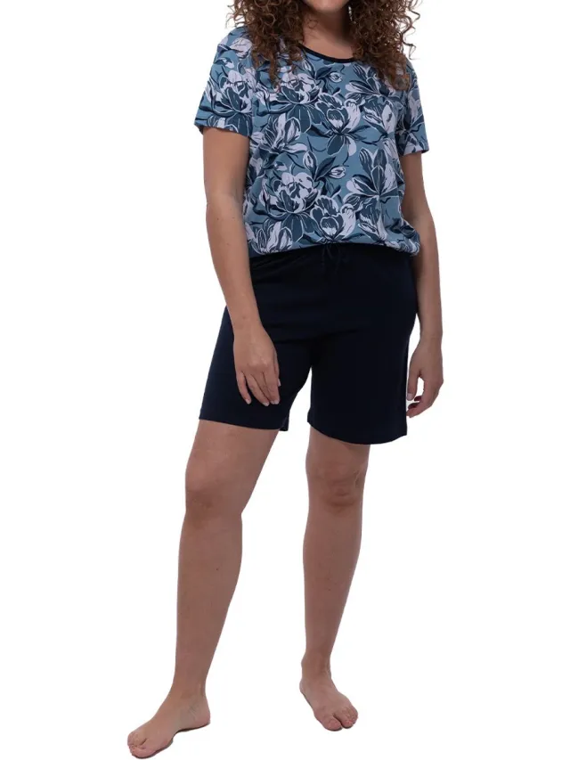Ammann Dames pyjama Night & Home blauw