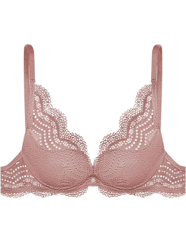 ESOTIQ Katherine - Push-upbeha - Kanten ontwerp - Rugsluiting Roze