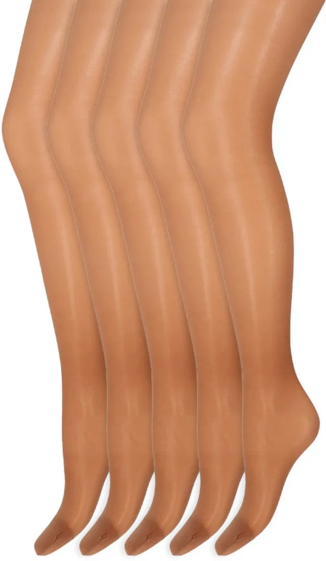 Marianne Zijdeglans Panty | Transparant van teen tot taille | 15 Denier | Merk: Marianne | Maat: S t/m XXXL | Kleur: Saskia | 5 Paar Beige