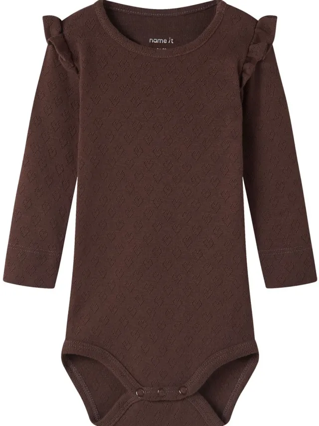 NAME IT Romper Biologisch katoen Chicory Coffee1