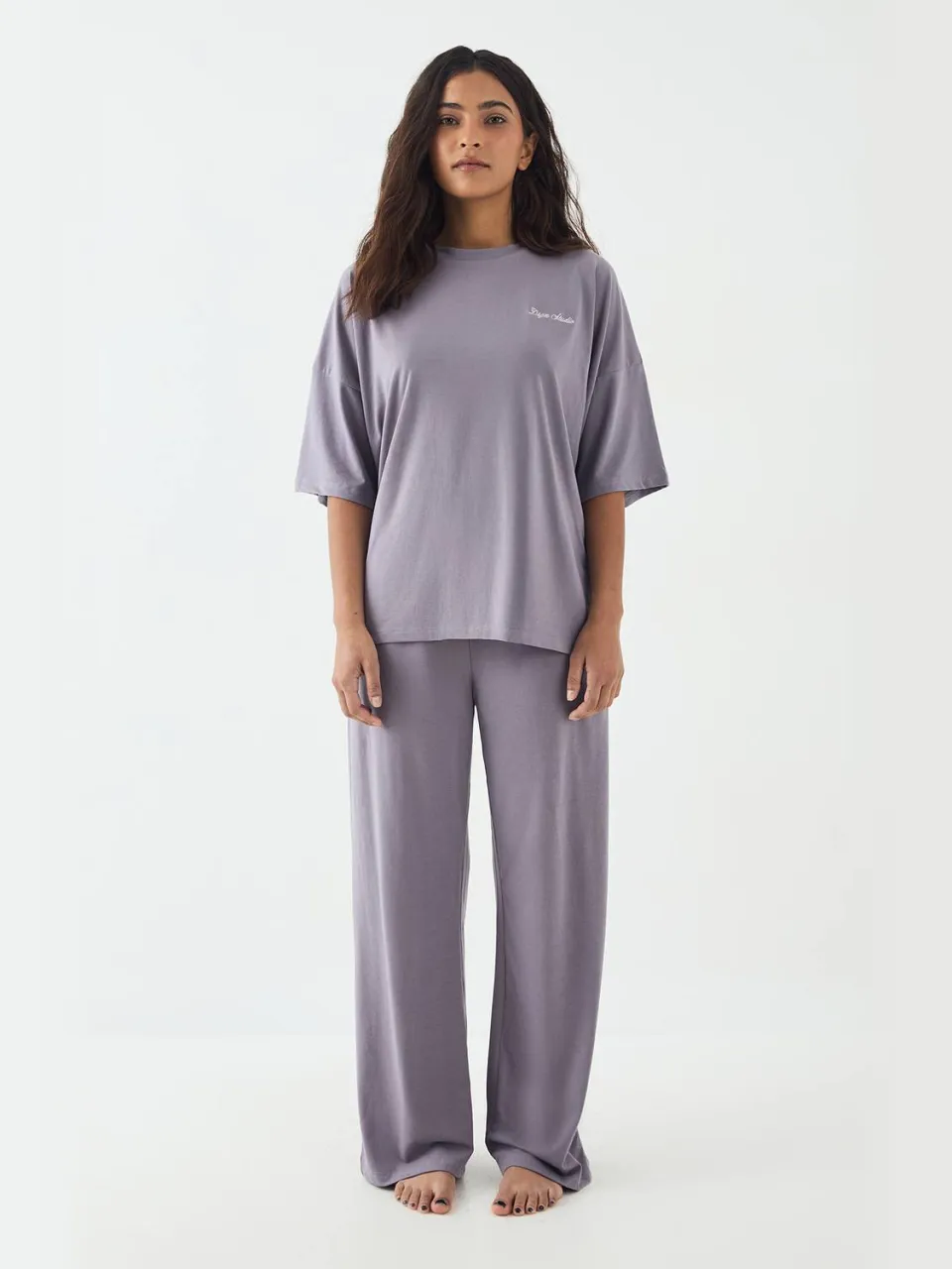 Dames DSGN Studio Lounge Korte Mouw Oversized Superzacht T-Shirt mauve, foto 3