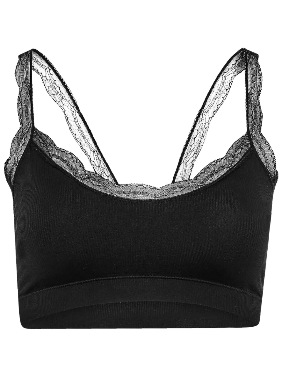 Yours Bralette Met Kanten Rand In Zwartsize 42-44, foto 3