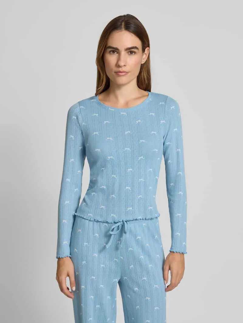 Jake*s Casual Pyjamabovendeel met ajourpatroon lichtblauw, foto 4
