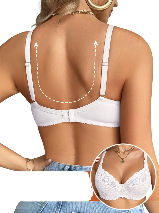 Currero BH Zonder Beugel - Strapless - Zonder Bandjes - Met Voorsluiting - Push-up Bh's - Comfort Beha - Comfortabel - Grote Sluiting - Wit - Cupmaat